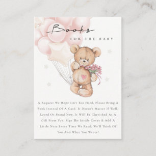 Carte D'accompagnement Cute Aqua Blush Bear Balloon Livres Pour Baby show