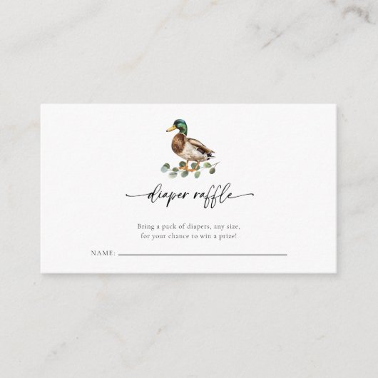 Carte D'accompagnement Cute Aquarelle Canard Baby shower Déchets Raffin (Devant)