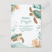 Carte D'accompagnement Cute aquarelle Diapper de tortue de mer Raffin (Devant)