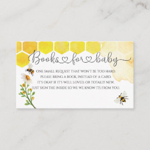 Carte D'accompagnement Cute Aquarelle Miel Abeille Baby shower Demande
