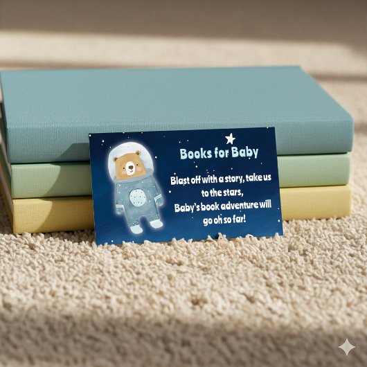 Carte D'accompagnement Cute astronaute Space Bear Books for Baby Request