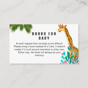 Carte D'accompagnement Cute Baby Giraffe Safari Livres Demande Pour Bébé