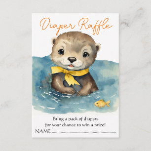 Carte D'accompagnement Cute Baby Otter Baby shower Neutre Déchets Raffle