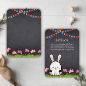 Carte D'accompagnement Cute Baby shower de lapin en tableau blanc