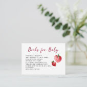 Carte D'accompagnement Cute Berry Strawberry Baby Shower Book Request (Debout devant)