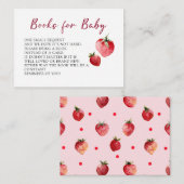 Carte D'accompagnement Cute Berry Strawberry Baby Shower Book Request (Devant / Derrière)