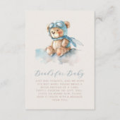 Carte D'accompagnement Cute Blue Aviator Teddy Bear Livres pour bébé (Devant)