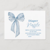 Carte D'accompagnement Cute Blue Bow Ribbon Baby Boy Diaper Raffle (Devant)