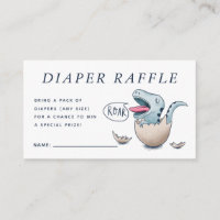 Cute Blue Dinosaur Baby shower Dineuse Raffle