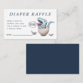 Carte D'accompagnement Cute Blue Dinosaur Baby shower Dineuse Raffle (Devant / Derrière)