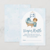 Carte D'accompagnement Cute Blue Mobile Lit bébé Lit bébé Lavette Raffin (Devant / Derrière)