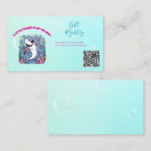 Carte D'accompagnement Cute Boba Shark Ocean Vibes QR Code Baby shower (Devant / Derrière)