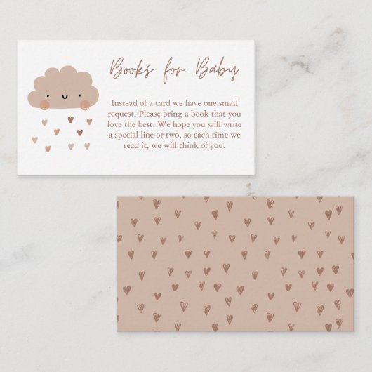 Carte D'accompagnement Cute Boho Rain Cloud Livres Pour Bébé (Devant / Derrière)