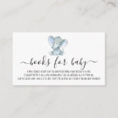 Carte D'accompagnement Cute Boy Elephant Books for Baby shower Request (Devant)