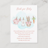 Carte D'accompagnement Cute Bunny Clothesline Baby Shower Book Request (Devant)