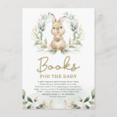 Carte D'accompagnement Cute Bunny Rabbit Green Wreath Livres pour bébé (Devant)