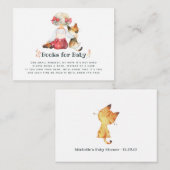 Carte D'accompagnement Cute Cat Autumn - Demande de livre pour Baby Showe (Devant / Derrière)