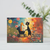 Carte D'accompagnement Cute Cat Giraffe Baby Shower (Debout devant)