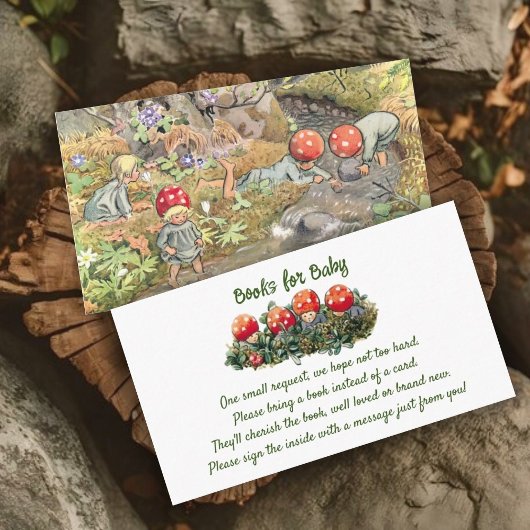 Carte D'accompagnement Cute Champignons Woodland Baby shower Demande de r