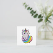 Carte D'accompagnement Cute chat licorne arc-en-ciel (Debout devant)