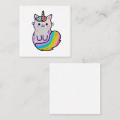 Carte D'accompagnement Cute chat licorne arc-en-ciel (Devant / Derrière)