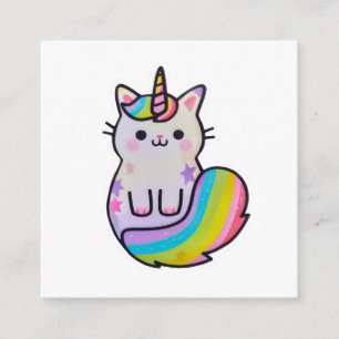 Carte D'accompagnement Cute chat licorne arc-en-ciel