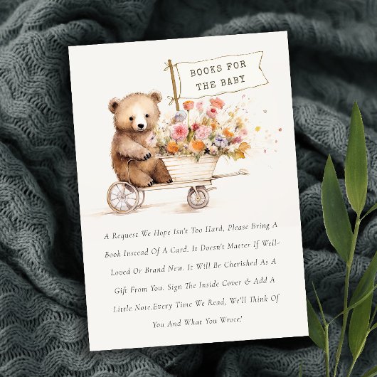 Carte D'accompagnement Cute Chic Teddy Floral Cart Livres Pour Baby showe