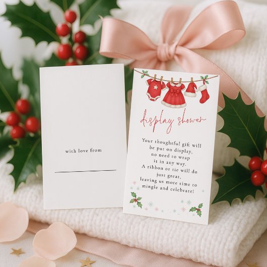 Carte D'accompagnement Cute Christmas Clothesline Display Baby Shower