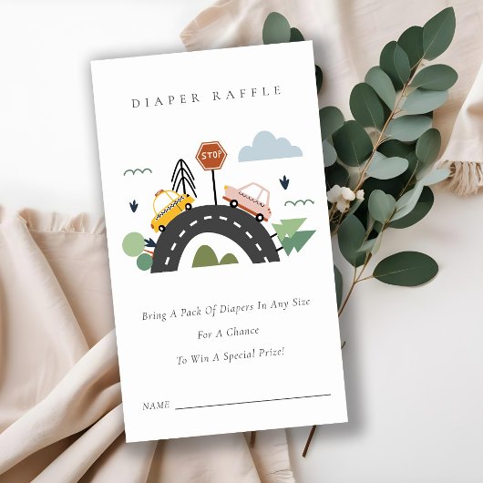 Carte D'accompagnement Cute City Urban Vehicle Diaper Baby shower de raff