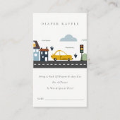 Carte D'accompagnement Cute City Urban Vehicle Diaper Baby shower de raff (Devant)