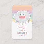 Carte D'accompagnement Cute Cloud Raindrops Baby shower Diaper Raffle (Dos)