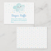 Carte D'accompagnement Cute Cloud Stars Blue Baby shower Diaper Raffle (Devant / Derrière)