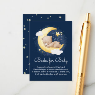 Carte D'accompagnement Cute Crescent Navy Lune Teddy Bear Livres pour béb