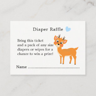 Carte D'accompagnement Cute Deer Hearts Hiver Baby shower Déchets Raffle