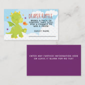 Carte D'accompagnement Cute dragon Baby shower Déchets Raffle (Devant / Derrière)