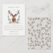 Carte D'accompagnement Cute Dusky Deer Floral Crest Mariage Souhaite bien (Devant / Derrière)