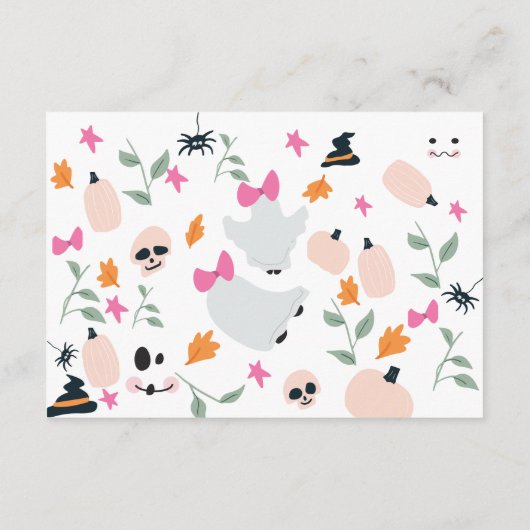 Carte D'accompagnement Cute Éffrayant Halloween Baby shower Déchets Raffl (Dos)