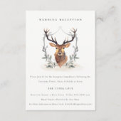 Carte D'accompagnement Cute Elegant Cerf Floral Crest Réception de mariag (Devant)