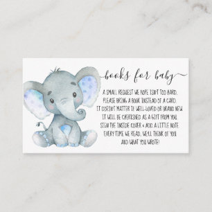Carte D'accompagnement Cute Elephant Boy Book Demande de Baby shower