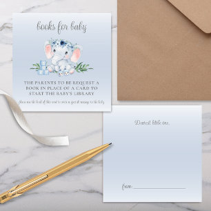 Carte D'accompagnement Cute Elephant Floral Boy Baby shower Demande de ré