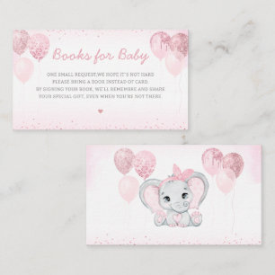Carte D'accompagnement Cute Elephant Girl Baby shower Livres pour bébé