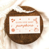 Carte D'accompagnement Cute Fall Cutie Pie Devinez Combien De Citrouilles