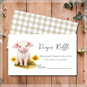Carte D'accompagnement Cute Farm Animaux Déchets Baby shower au raffe