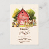 Carte D'accompagnement Cute Farm Animaux Raffle Diapper (Devant)