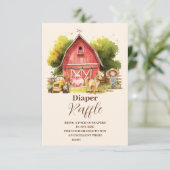 Carte D'accompagnement Cute Farm Animaux Raffle Diapper (Debout devant)