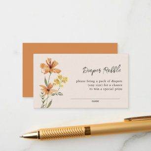Carte D'accompagnement Cute Fleur sauvage Baby shower Déchets Raffle