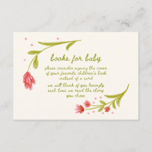 Carte D'accompagnement Cute Floral Livres manuscrits pour bébé