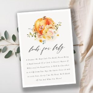 Carte D'accompagnement Cute Floral Orange Citrouille Livres pour Baby sho