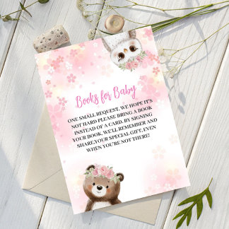 Carte D'accompagnement Cute Floral Woodland Animaux Livres pour Baby Card