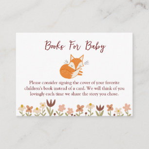 Carte D'accompagnement Cute Fox Baby shower Livres pour bébé
